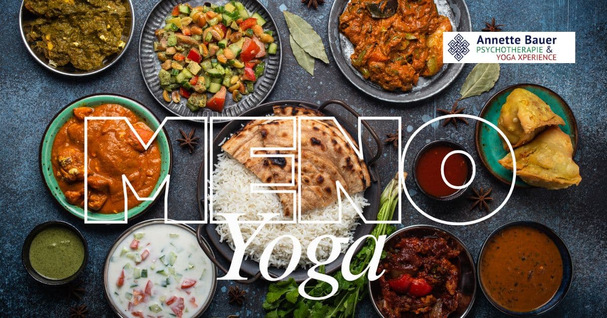 Schalen mit indischem Essen, Meno Yoga Ayurveda Ernährung Annette Bauer Yoga Xperience
